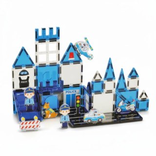 Klocki magnetyczne policja 42 el. - Magnetic Tiles 3+