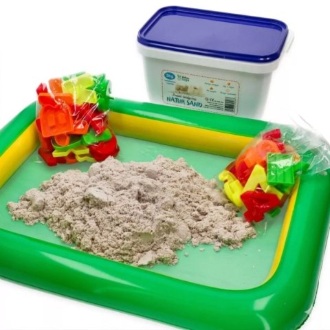 Piasek kinetyczny NaturSand 3 kg z foremkami i piaskownicą - Adam Toys 3+