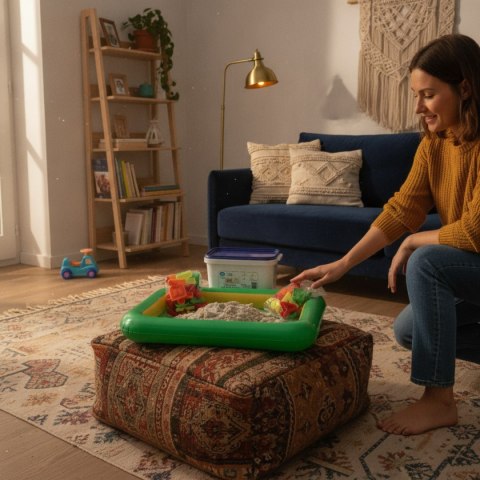 Piasek kinetyczny NaturSand 3 kg z foremkami i piaskownicą - Adam Toys 3+