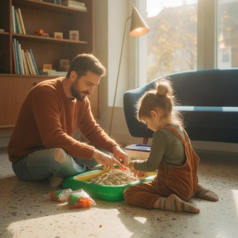 Piasek kinetyczny NaturSand 3 kg z foremkami i piaskownicą - Adam Toys 3+