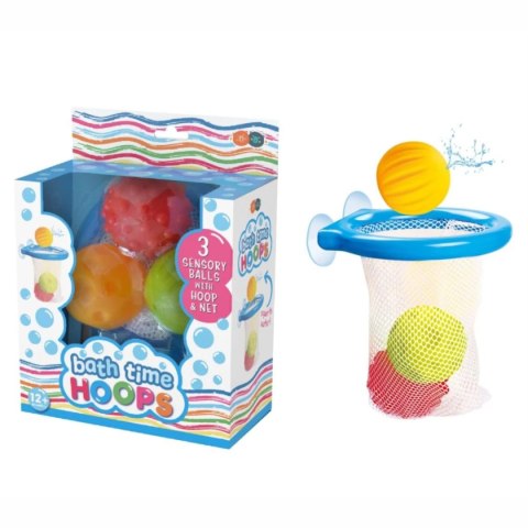 Zestaw do kąpieli z koszem i piłeczkami koszykówka - Buddy & Barney 12m+