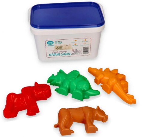 Zestaw piasek kinetyczny NaturSand 2kg + foremki dinozaury