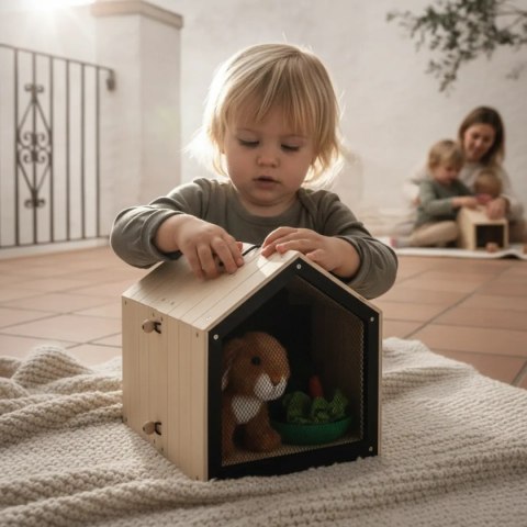 Drewniana klatka dla królika z wybiegiem - Small Foot 3+