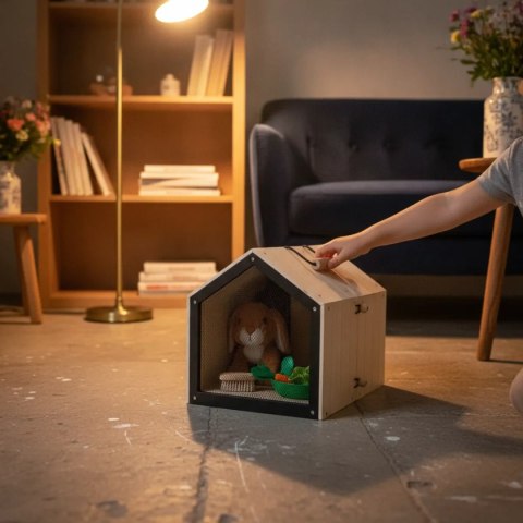 Drewniana klatka dla królika z wybiegiem - Small Foot 3+