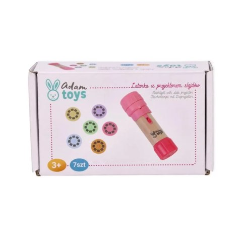Latarka z projektorem dla dzieci różowa - Adam Toys 3+