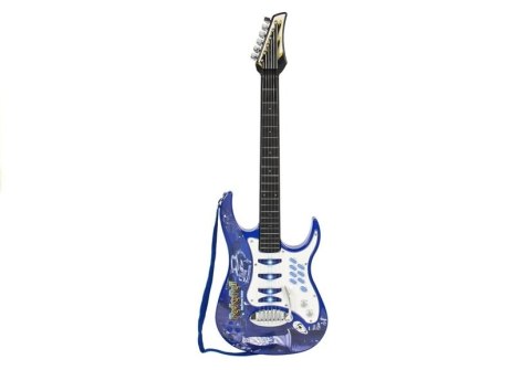 Gitara Elektryczna Struny Mikrofon Wzmacniacz Niebieska Gitara Elektryczna Struny Mikrofon Wzmacniacz Niebieska