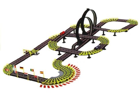 Tor Wyścigowy 11 Metrów + 2 Autka Zasilacz Tor Wyścigowy 11 Metrów + 2 Autka Zasilacz