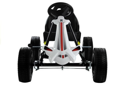 Gokart Biało-Czarny Monster Na Pedały Pompowane Koła Gokart Biało-Czarny Monster Na Pedały Pompowane Koła