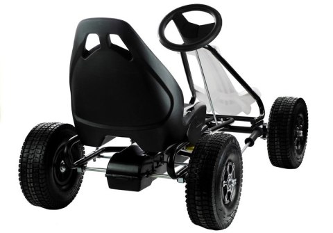 Gokart Biało-Czarny Monster Na Pedały Pompowane Koła Gokart Biało-Czarny Monster Na Pedały Pompowane Koła