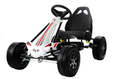 Gokart Biało-Czarny Monster Na Pedały Pompowane Koła Gokart Biało-Czarny Monster Na Pedały Pompowane Koła