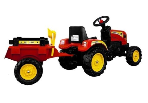 Traktor Branson z Przyczepą czerwony Pedały 135 cm Traktor Branson z Przyczepą czerwony Pedały 135 cm