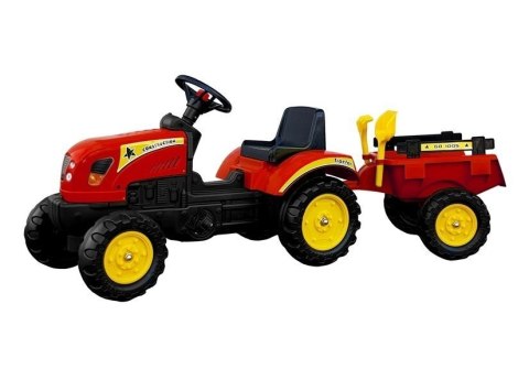 Traktor Branson z Przyczepą czerwony Pedały 135 cm Traktor Branson z Przyczepą czerwony Pedały 135 cm