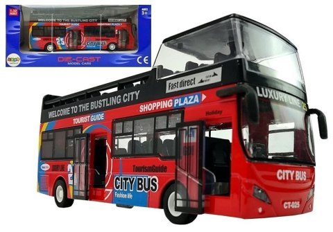 Autobus Piętrowy z Dźwiękiem 1:32 Otwierane Drzwi Czerwony Autobus Piętrowy z Dźwiękiem 1:32 Otwierane Drzwi Czerwony