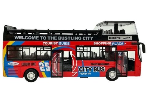 Autobus Piętrowy z Dźwiękiem 1:32 Otwierane Drzwi Czerwony Autobus Piętrowy z Dźwiękiem 1:32 Otwierane Drzwi Czerwony