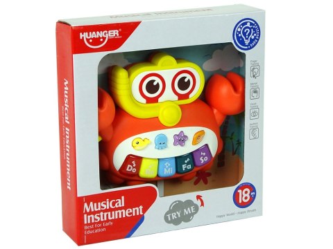 Muzyczne Pianinko Krab Zwierzątka Morskie Dźwięki Światła Muzyczne Pianinko Krab Zwierzątka Morskie Dźwięki Światła