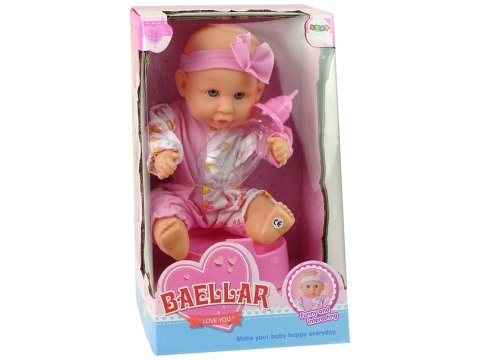 Lalka Bobas Różowa Nocnik Siusia Pije Kokardka 24 cm Lalka Bobas Różowa Nocnik Siusia Pije Kokardka 24 cm