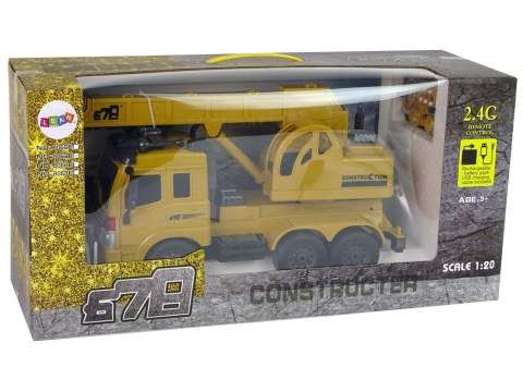 Zdalnie Sterowana Ciężarówka 1:20 Unoszony Dźwig Pilot 2,4G Dźwięk Światła Zdalnie Sterowana Ciężarówka 1:20 Unoszony Dźwig Pilot 2,4G Dźwięk Światła
