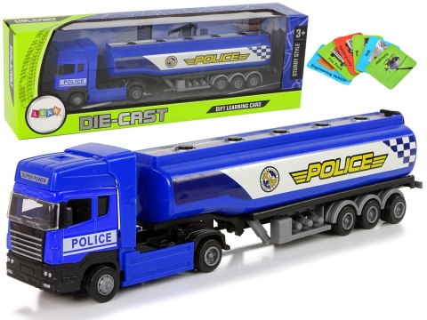 Ciężarówka Cysterna Niebieska Policja 30 cm Długości Ciężarówka Cysterna Niebieska Policja 30 cm Długości