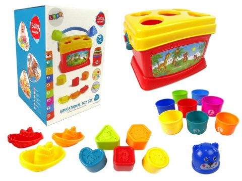 Edukacyjne Wiaderko Kubeczki Piramidka Łódki Sorter Do Kąpieli Edukacyjne Wiaderko Kubeczki Piramidka Łódki Sorter Do Kąpieli