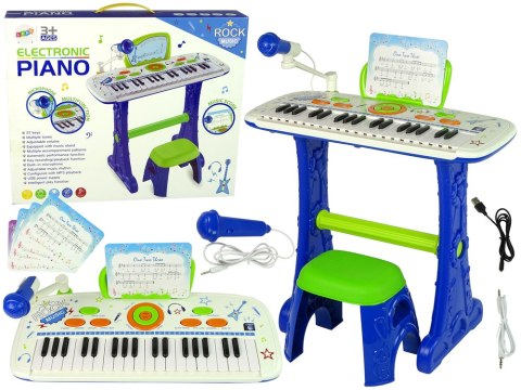 Elektryczne Pianino Keyboard Dla Dzieci Niebieskie Nuty USB Elektryczne Pianino Keyboard Dla Dzieci Niebieskie Nuty USB