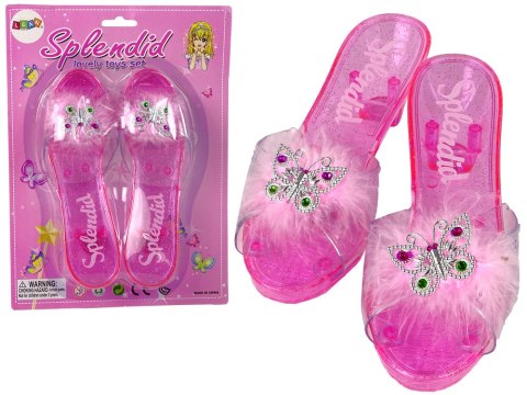 Brokatowe Różowe Pantofelki Księżniczki Buciki Buty Z Futerkiem Brokatowe Różowe Pantofelki Księżniczki Buciki Buty Z Futerkiem
