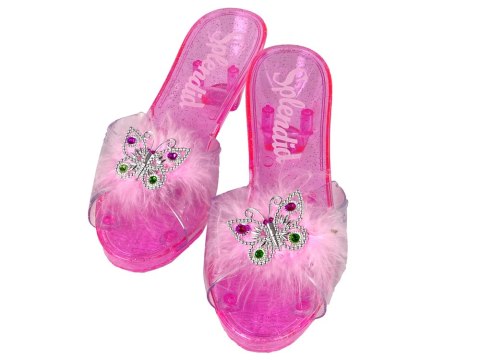 Brokatowe Różowe Pantofelki Księżniczki Buciki Buty Z Futerkiem Brokatowe Różowe Pantofelki Księżniczki Buciki Buty Z Futerkiem