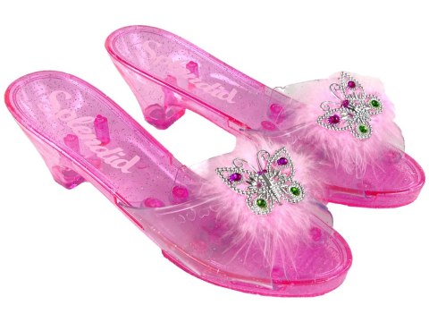 Brokatowe Różowe Pantofelki Księżniczki Buciki Buty Z Futerkiem Brokatowe Różowe Pantofelki Księżniczki Buciki Buty Z Futerkiem