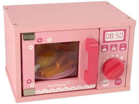 Drewniana Kuchenka Mikrofalowa Mikrofalówka Jedzenie Różowa Drewniana Kuchenka Mikrofalowa Mikrofalówka Jedzenie Różowa