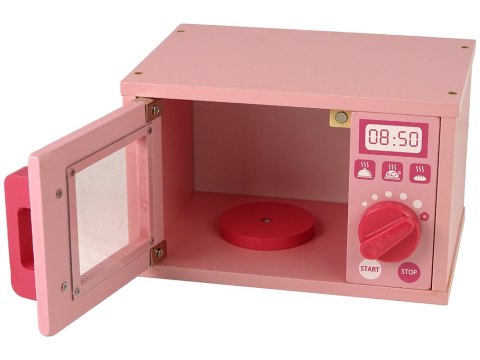 Drewniana Kuchenka Mikrofalowa Mikrofalówka Jedzenie Różowa Drewniana Kuchenka Mikrofalowa Mikrofalówka Jedzenie Różowa