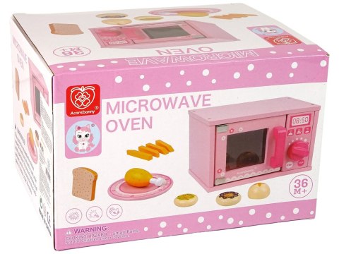 Drewniana Kuchenka Mikrofalowa Mikrofalówka Jedzenie Różowa Drewniana Kuchenka Mikrofalowa Mikrofalówka Jedzenie Różowa