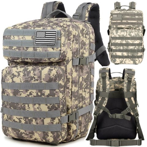 Plecak Militarny Wojskowy Taktyczny Szary 40-60L Plecak Militarny Wojskowy Taktyczny Szary 40-60L