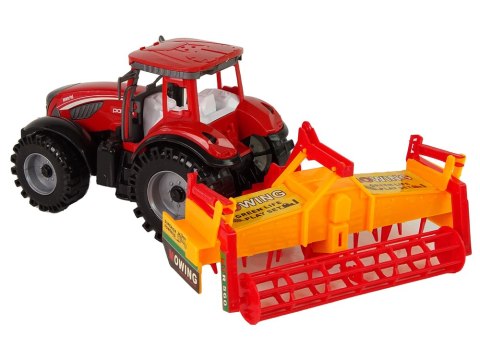 Traktor z Kultywatorem Napęd Frykcyjny Czerwony Traktor z Kultywatorem Napęd Frykcyjny Czerwony
