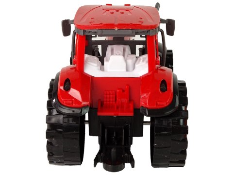 Traktor z Kultywatorem Napęd Frykcyjny Czerwony Traktor z Kultywatorem Napęd Frykcyjny Czerwony