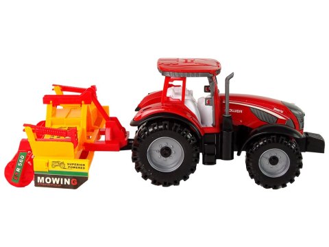 Traktor z Kultywatorem Napęd Frykcyjny Czerwony Traktor z Kultywatorem Napęd Frykcyjny Czerwony