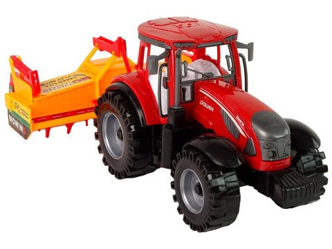 Traktor z Kultywatorem Napęd Frykcyjny Czerwony Traktor z Kultywatorem Napęd Frykcyjny Czerwony