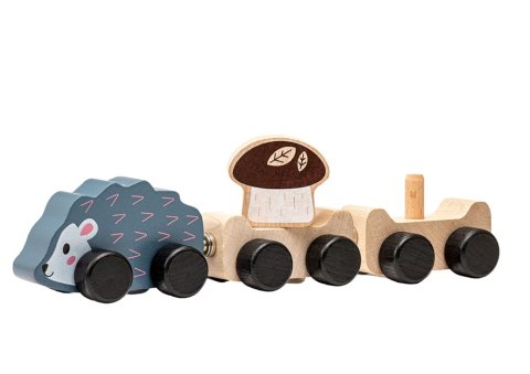 Drewniana Zabawka Mądry Jeżyk Wagoniki Truskawka Grzybek 15467 Drewniana Zabawka Mądry Jeżyk Wagoniki Truskawka Grzybek 15467