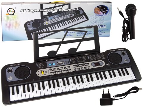 Keyboard z Mikrofonem Instrument Muzyczny Czarny Keyboard z Mikrofonem Instrument Muzyczny Czarny