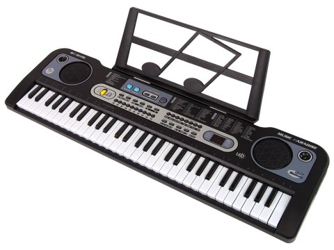 Keyboard z Mikrofonem Instrument Muzyczny Czarny Keyboard z Mikrofonem Instrument Muzyczny Czarny