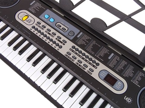 Keyboard z Mikrofonem Instrument Muzyczny Czarny Keyboard z Mikrofonem Instrument Muzyczny Czarny