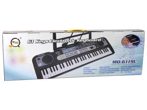 Keyboard z Mikrofonem Instrument Muzyczny Czarny Keyboard z Mikrofonem Instrument Muzyczny Czarny