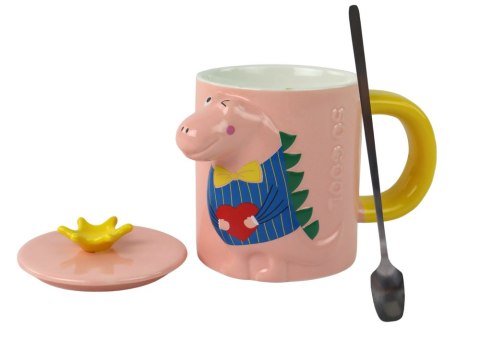 Kubek Z Przykrywką Dinozaur Różowy Dinozaur 400 ml Kubek Z Przykrywką Dinozaur Różowy Dinozaur 400 ml