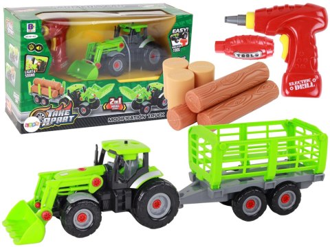 Traktor Ciągnik Do Skręcenia DIY Z Naczepą Maszyna Rolnicza Wkrętak Traktor Ciągnik Do Skręcenia DIY Z Naczepą Maszyna Rolnicza Wkrętak