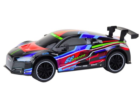 Auto Sportowe Zdalnie Sterowane RC 1:10 25km/h Światła Czarny Auto Sportowe Zdalnie Sterowane RC 1:10 25km/h Światła Czarny