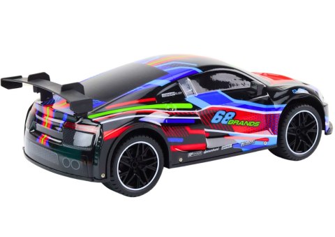 Auto Sportowe Zdalnie Sterowane RC 1:10 25km/h Światła Czarny Auto Sportowe Zdalnie Sterowane RC 1:10 25km/h Światła Czarny