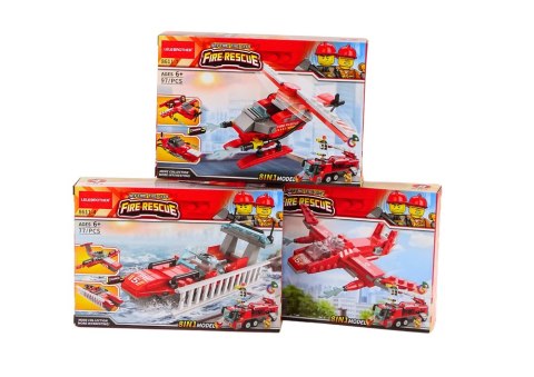 Straż Pożarna Łódź Samolot Helikopter Klocki Konstrukcyjne MIX Straż Pożarna Łódź Samolot Helikopter Klocki Konstrukcyjne MIX