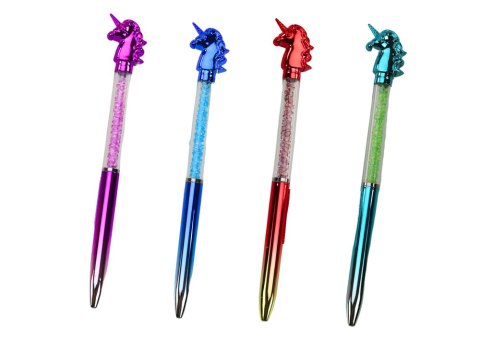 Długopis Z Jednorożcem Diamenciki Niebieski Wkład 0.7mm Mix Długopis Z Jednorożcem Diamenciki Niebieski Wkład 0.7mm Mix