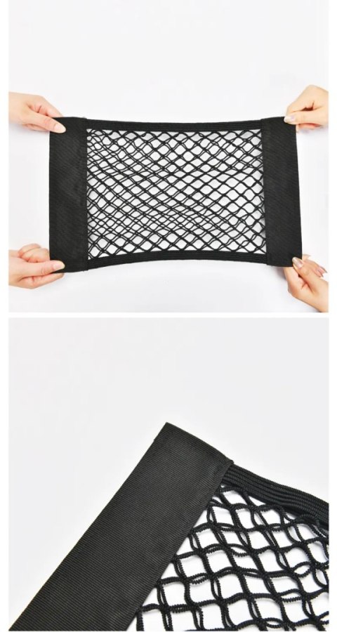 Siatka Do Bagażnika Auta Organizer Torba Na Rzep Mocna Kieszeń 60x25cm Siatka Do Bagażnika Auta Organizer Torba Na Rzep Mocna Kieszeń 60x25cm