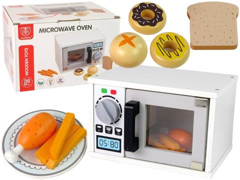Drewniana Kuchenka Mikrofalowa Mikrofalówka Jedzenie Biała Drewniana Kuchenka Mikrofalowa Mikrofalówka Jedzenie Biała