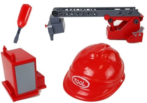 Zestaw DIY Wóz Strażacki 2w1 Wymienne Podnośniki Śrubokręt Dźwięk Efekty Świetlne Kask Zestaw DIY Wóz Strażacki 2w1 Wymienne Podnośniki Śrubokręt Dźwięk Efekty Świetlne Kask
